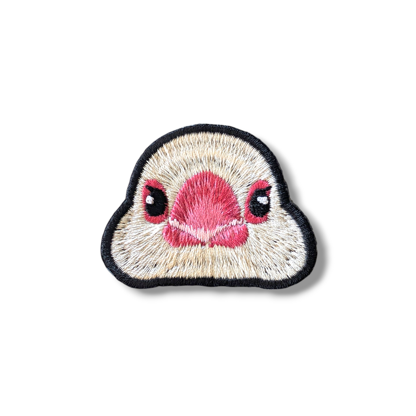 文鳥の証明写真刺繍ワッペン