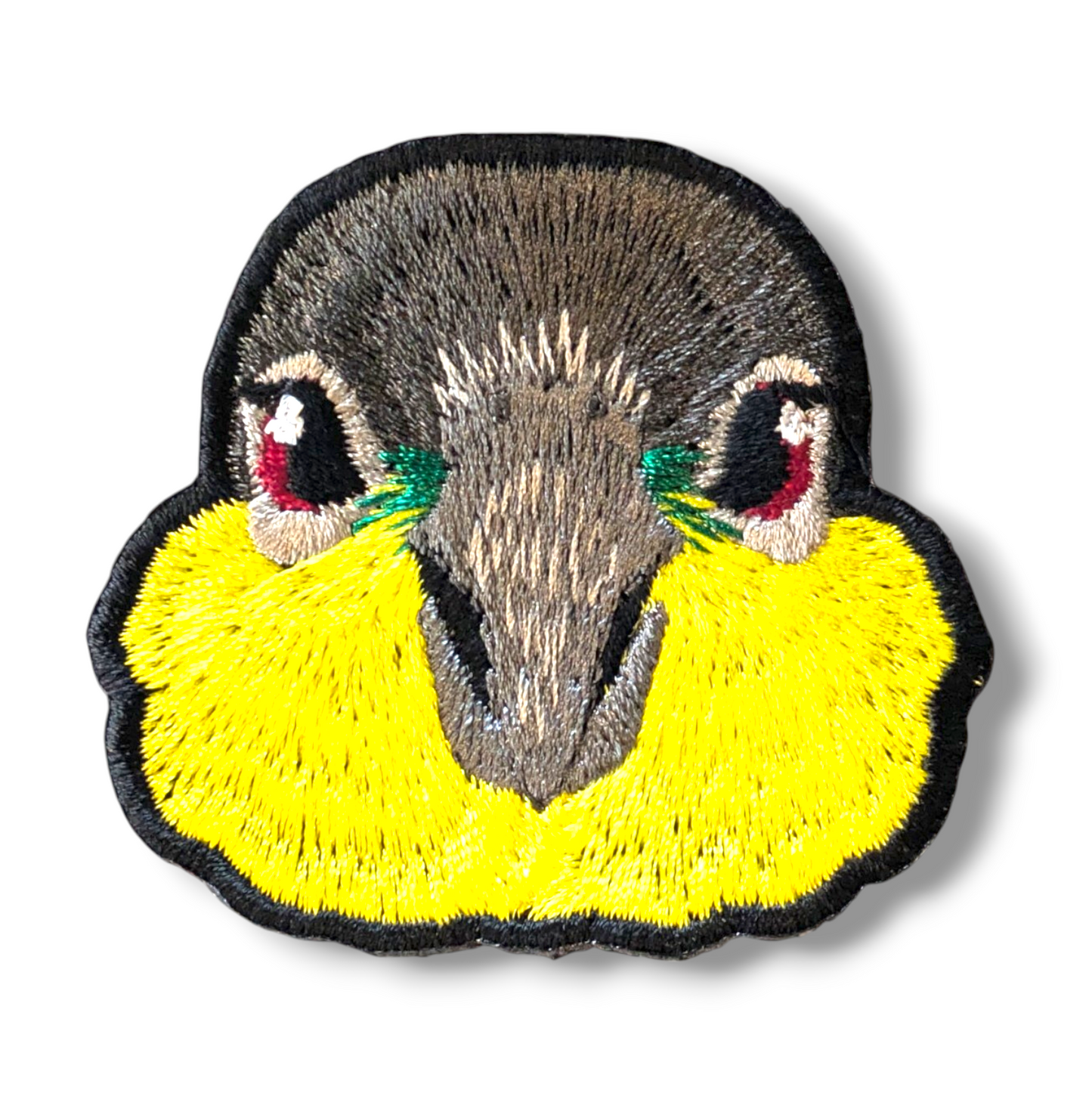 シロハラインコの証明写真刺繍ワッペン