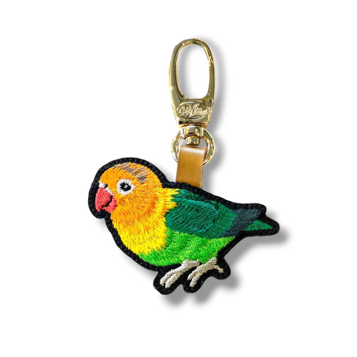 ボタンインコの刺繍ワッペン