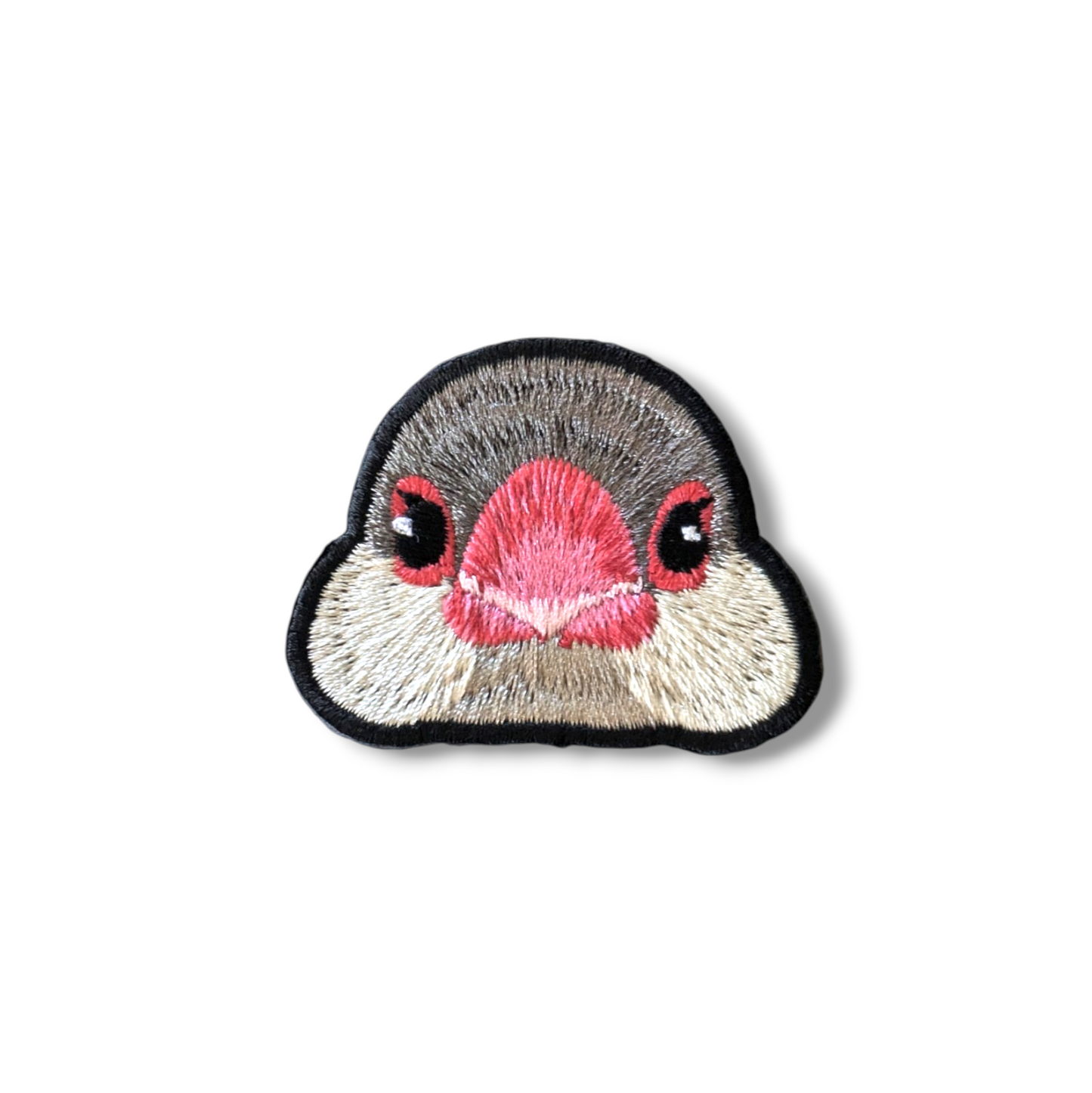 文鳥の証明写真刺繍ワッペン