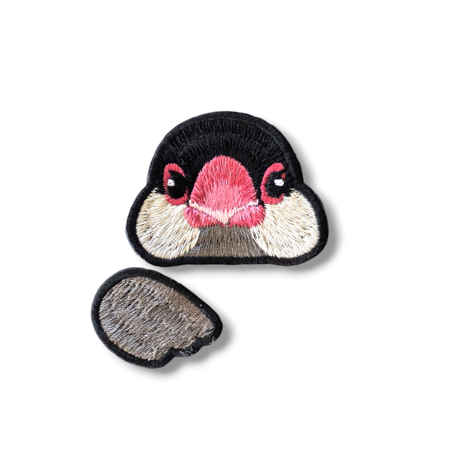 文鳥の証明写真刺繍ワッペン