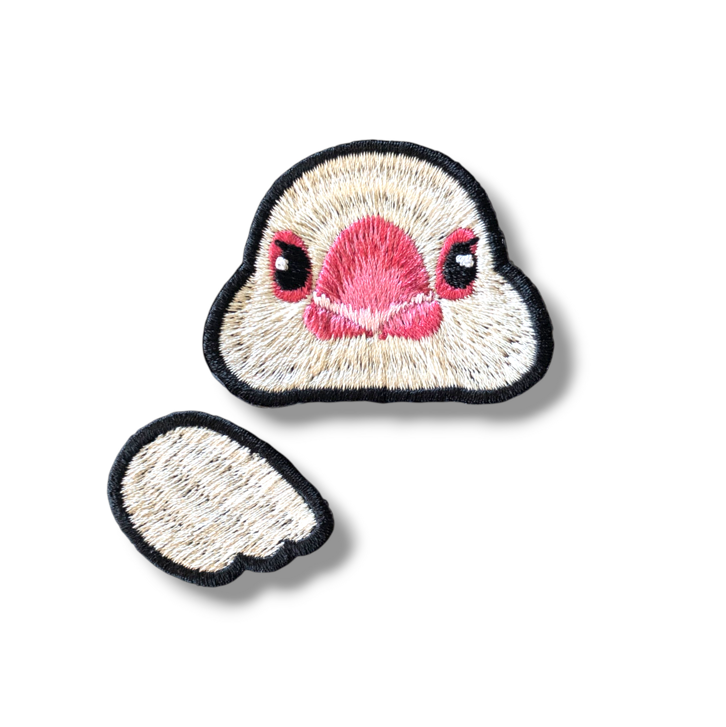 文鳥の証明写真刺繍ワッペン