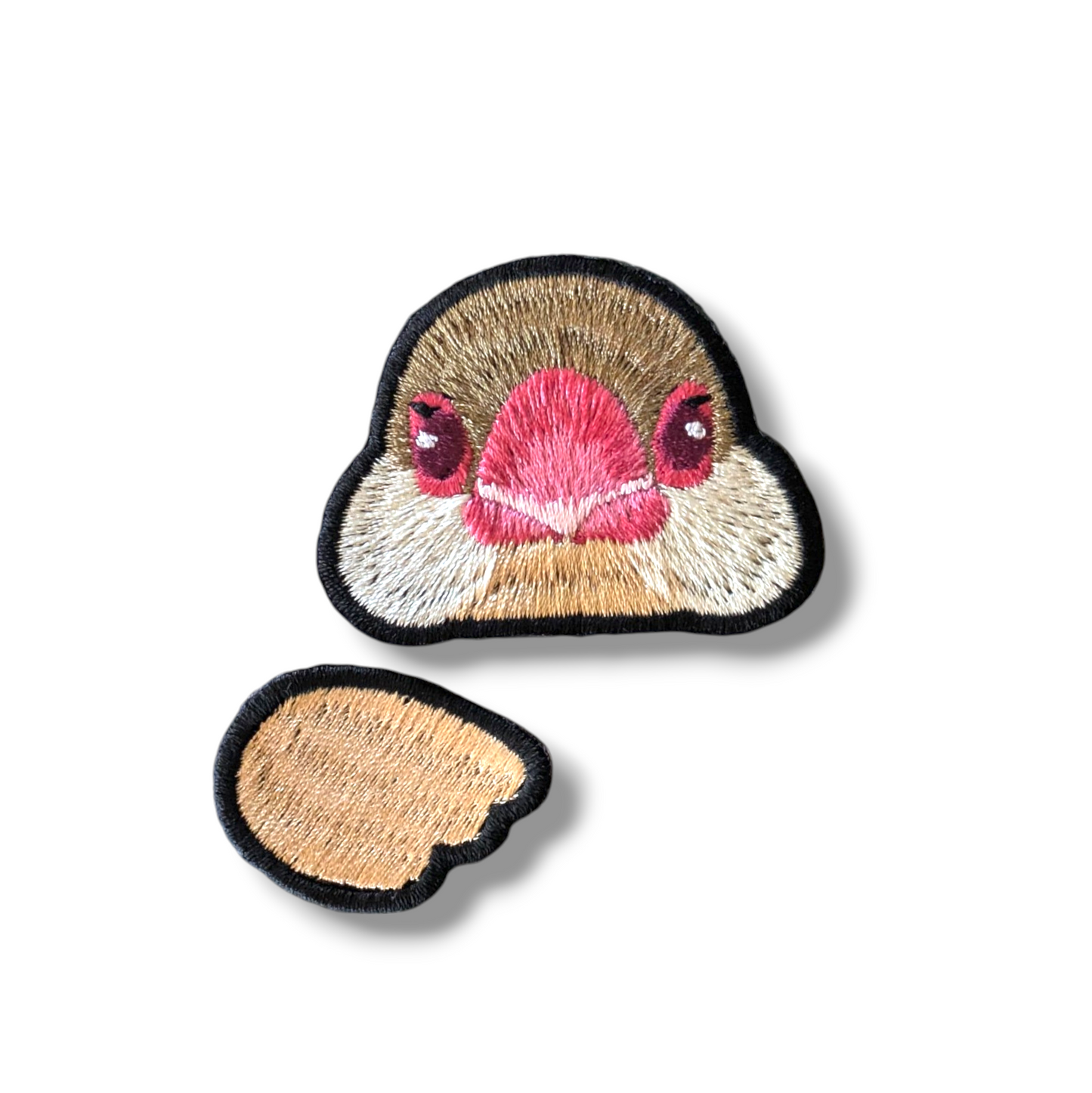 文鳥の証明写真刺繍ワッペン