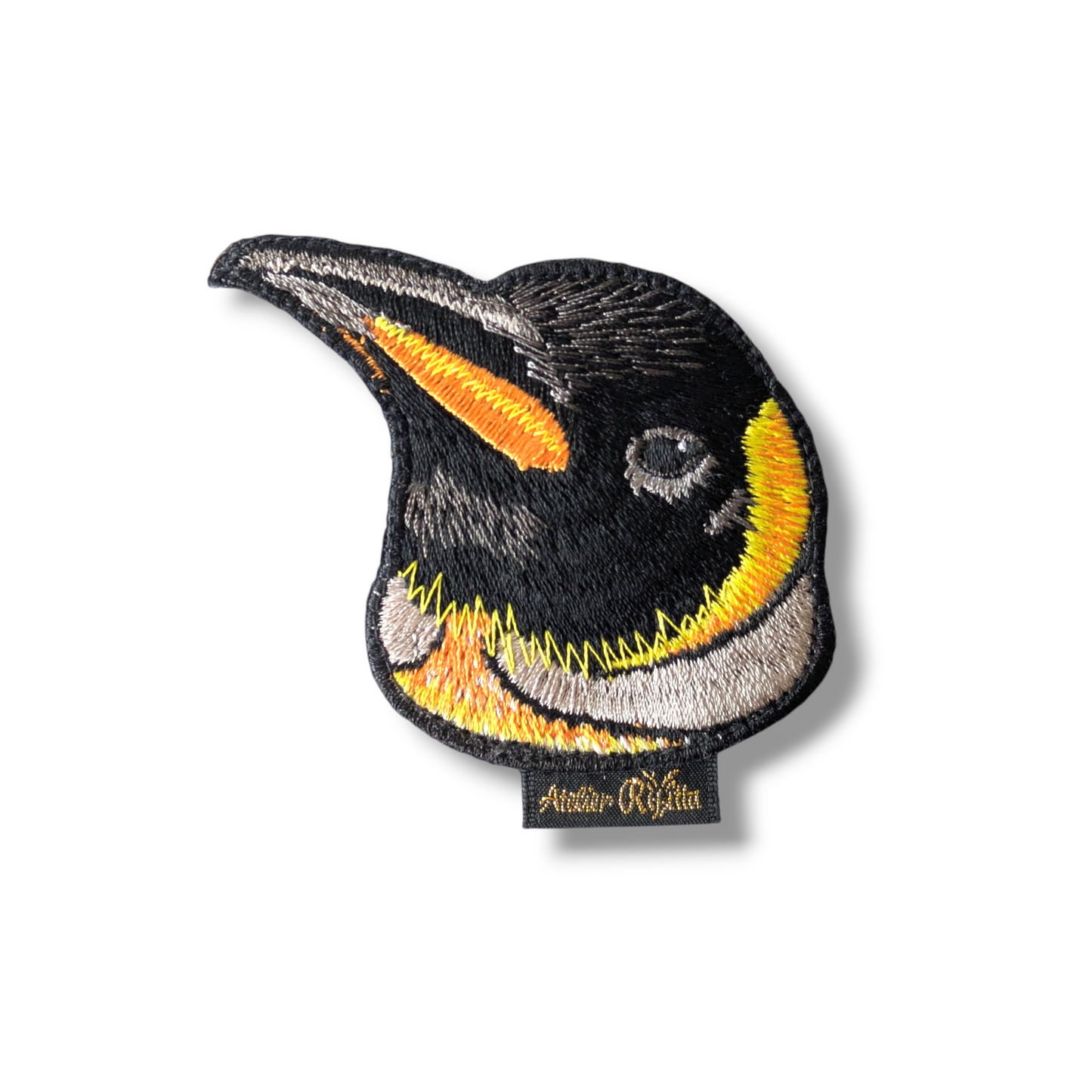オウサマペンギンの証明写真刺繍ワッペン
