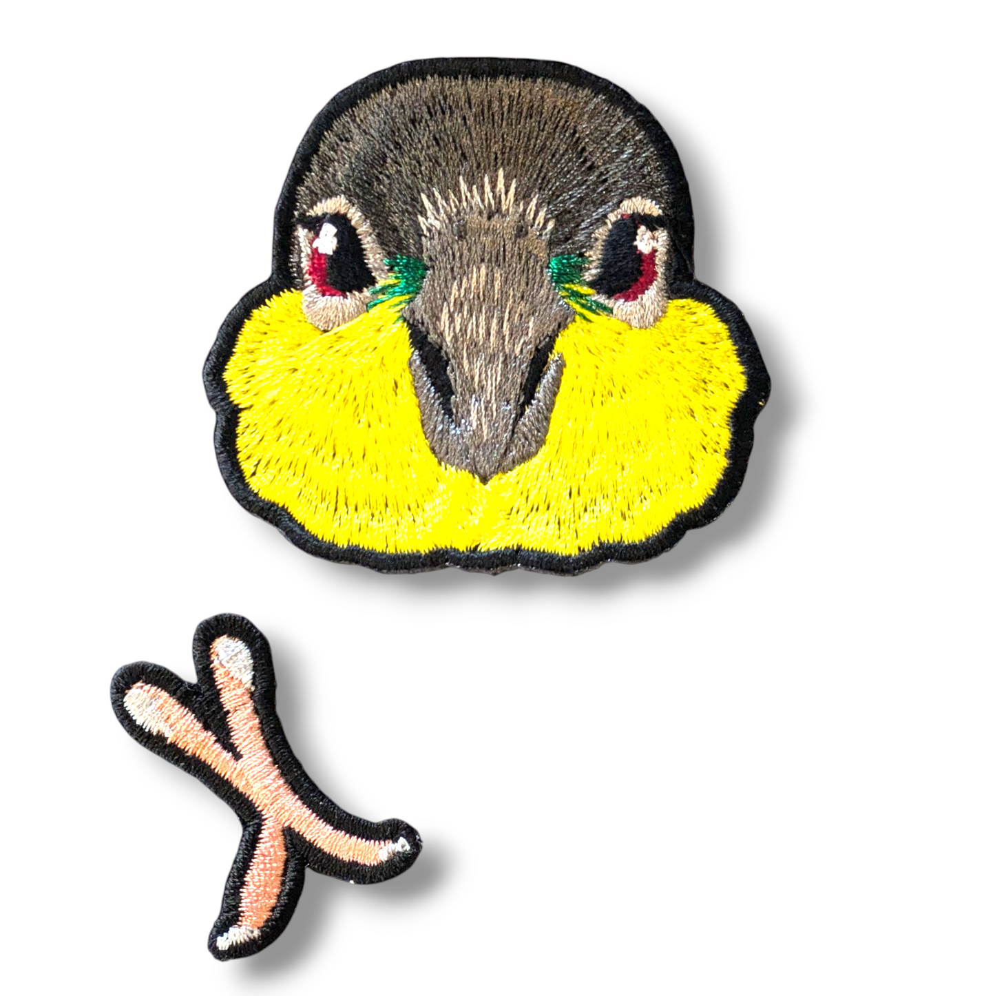 シロハラインコの証明写真刺繍ワッペン