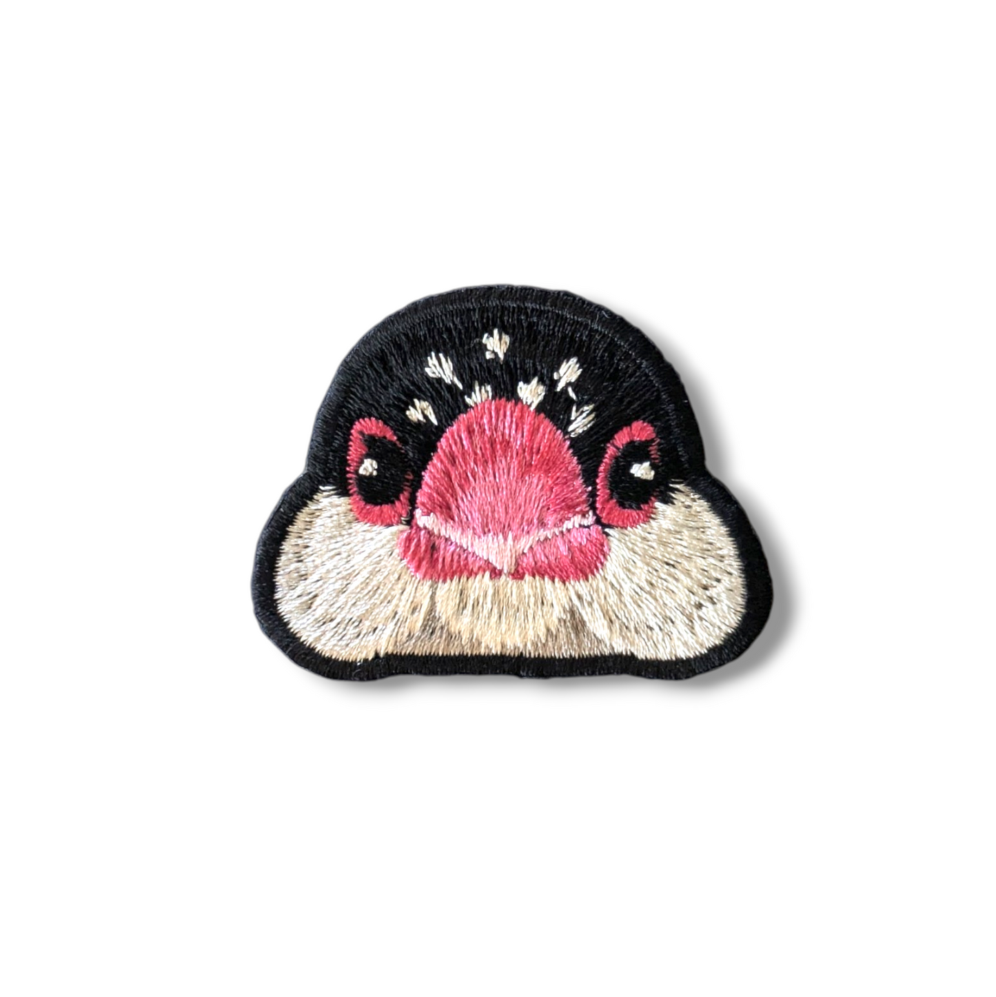 文鳥の証明写真刺繍ワッペン