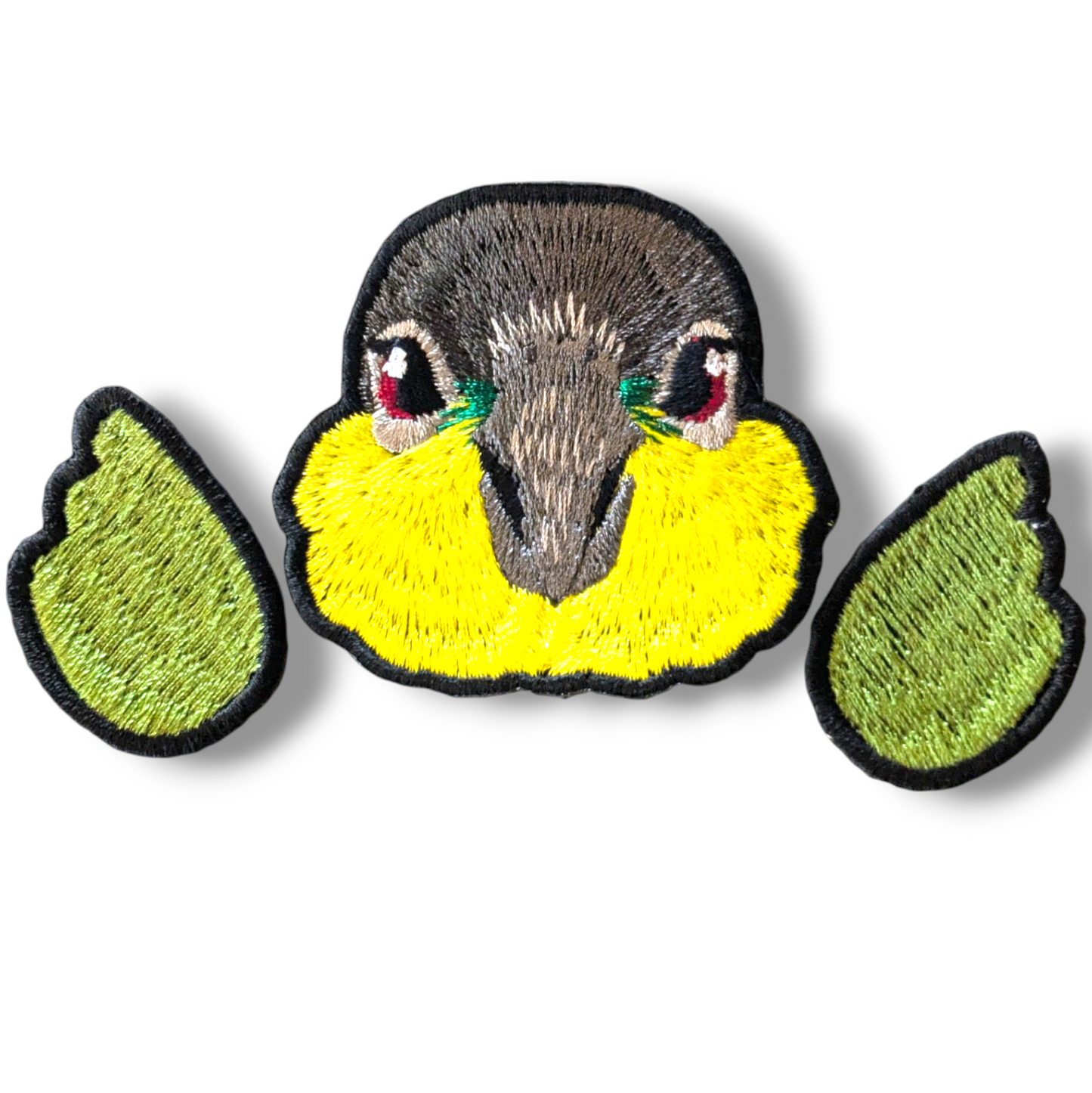 シロハラインコの証明写真刺繍ワッペン