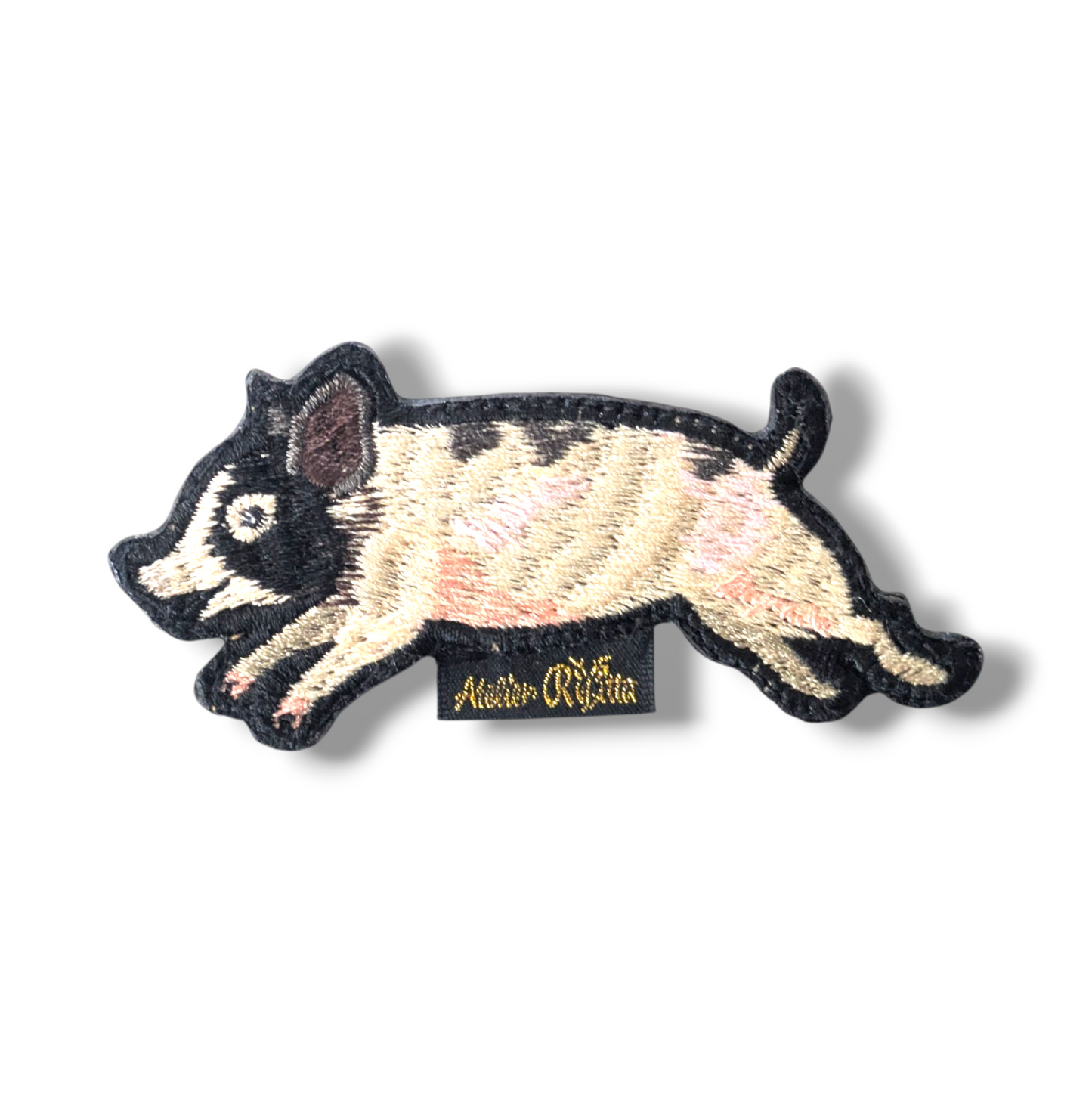 ミニブタの刺繍ワッペン