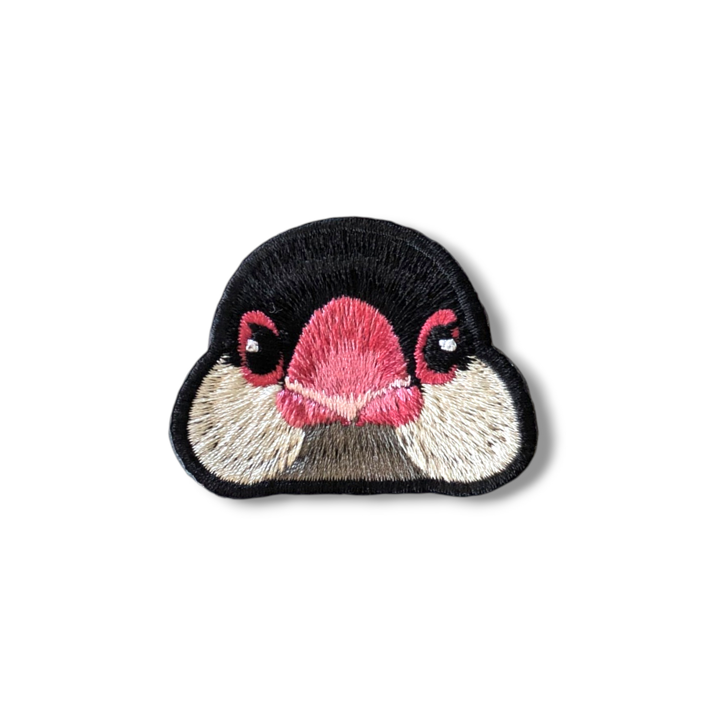 文鳥の証明写真刺繍ワッペン
