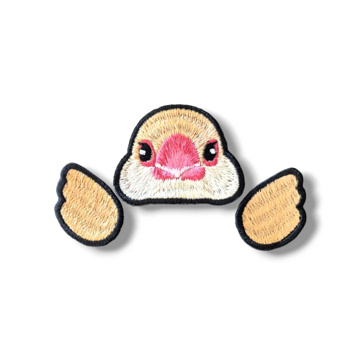文鳥の証明写真刺繍ワッペン