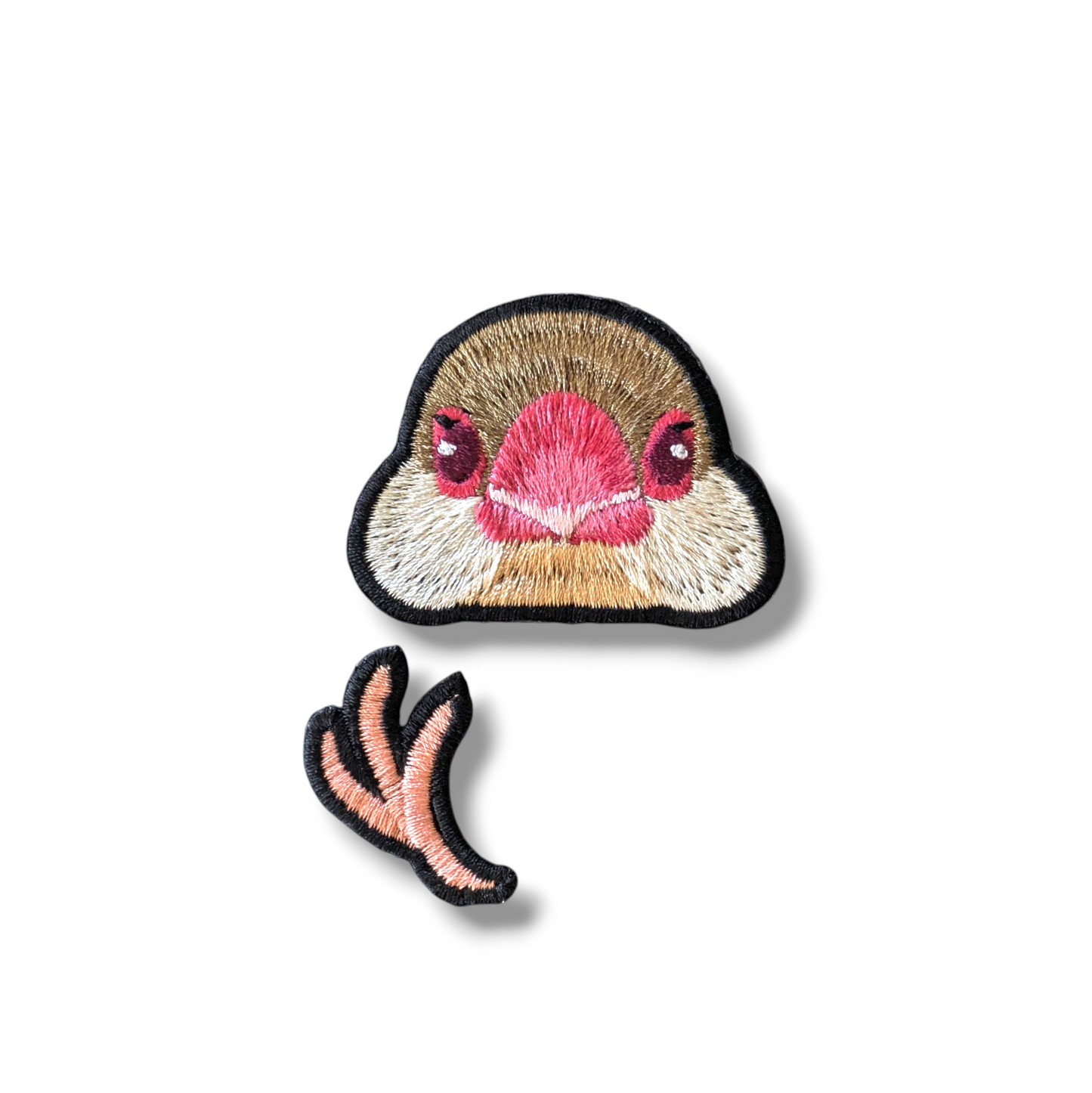 文鳥の証明写真刺繍ワッペン