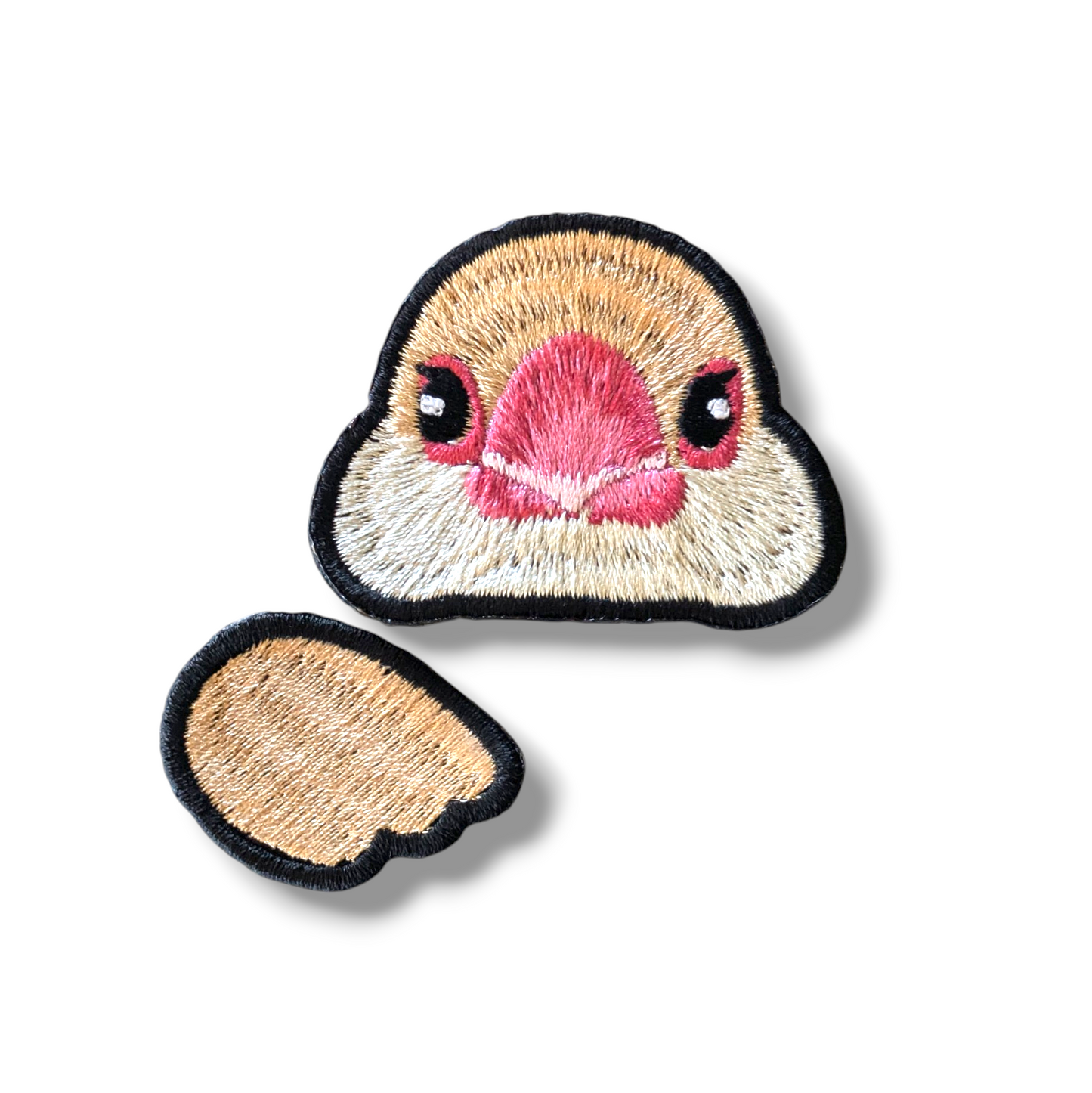 文鳥の証明写真刺繍ワッペン