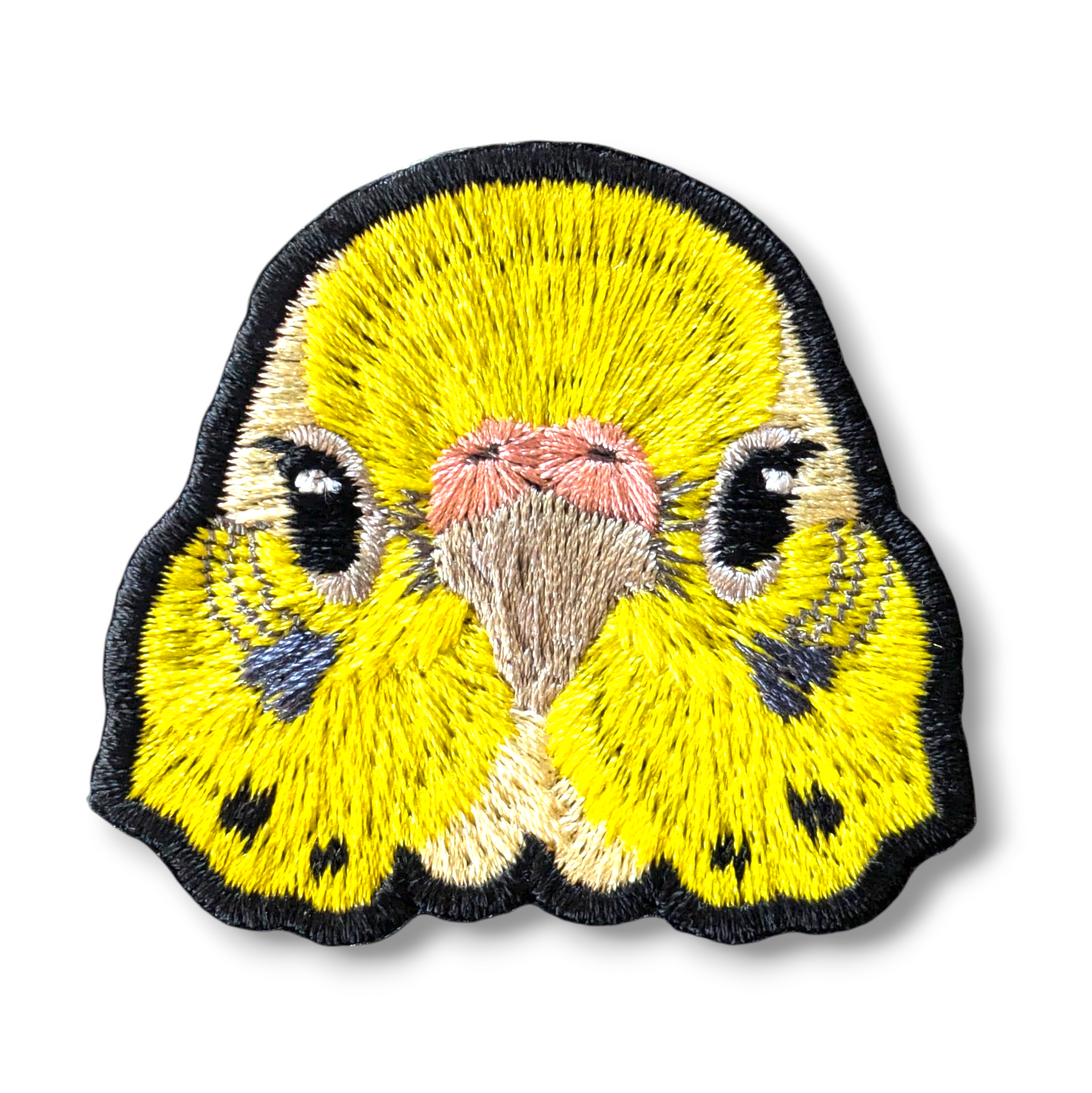 セキセイインコの証明写真刺繍ワッペン（イエロー♀）