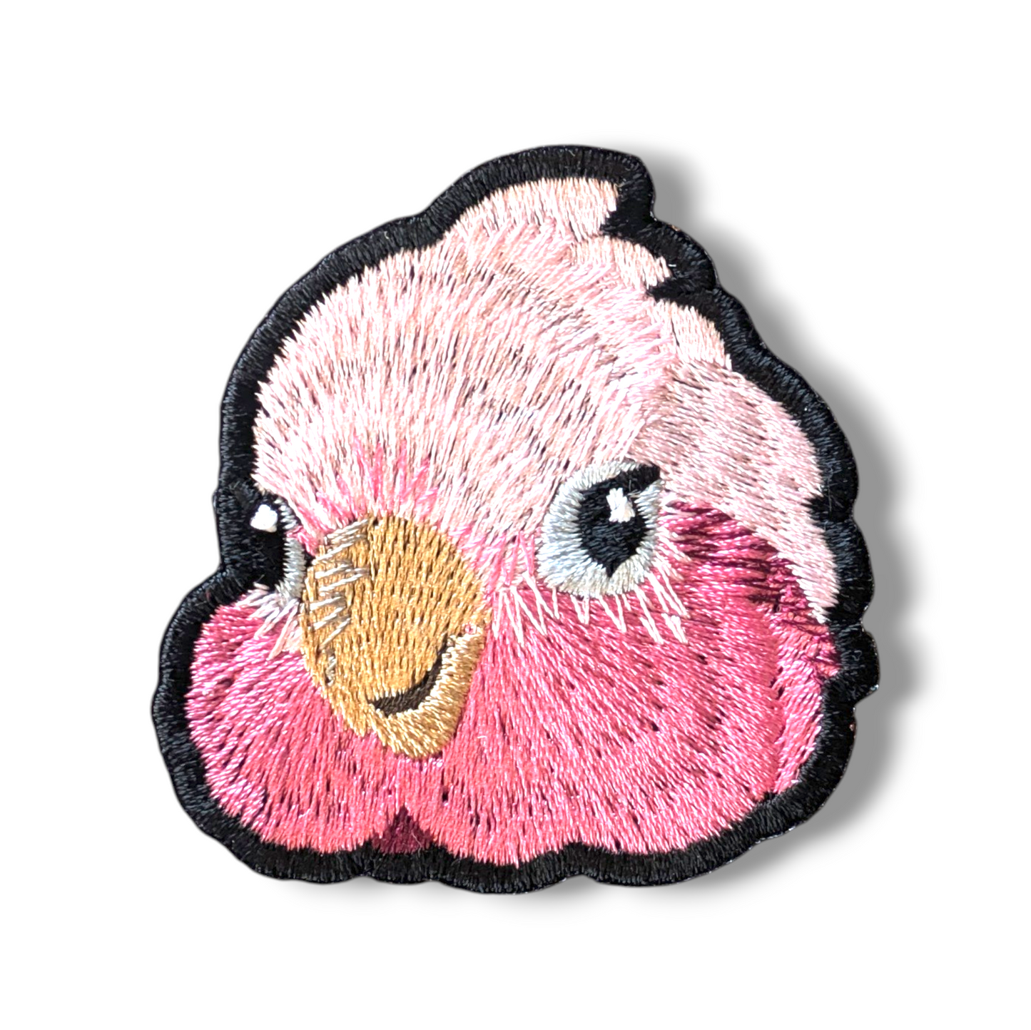 モモイロインコの証明写真刺繍ワッペン