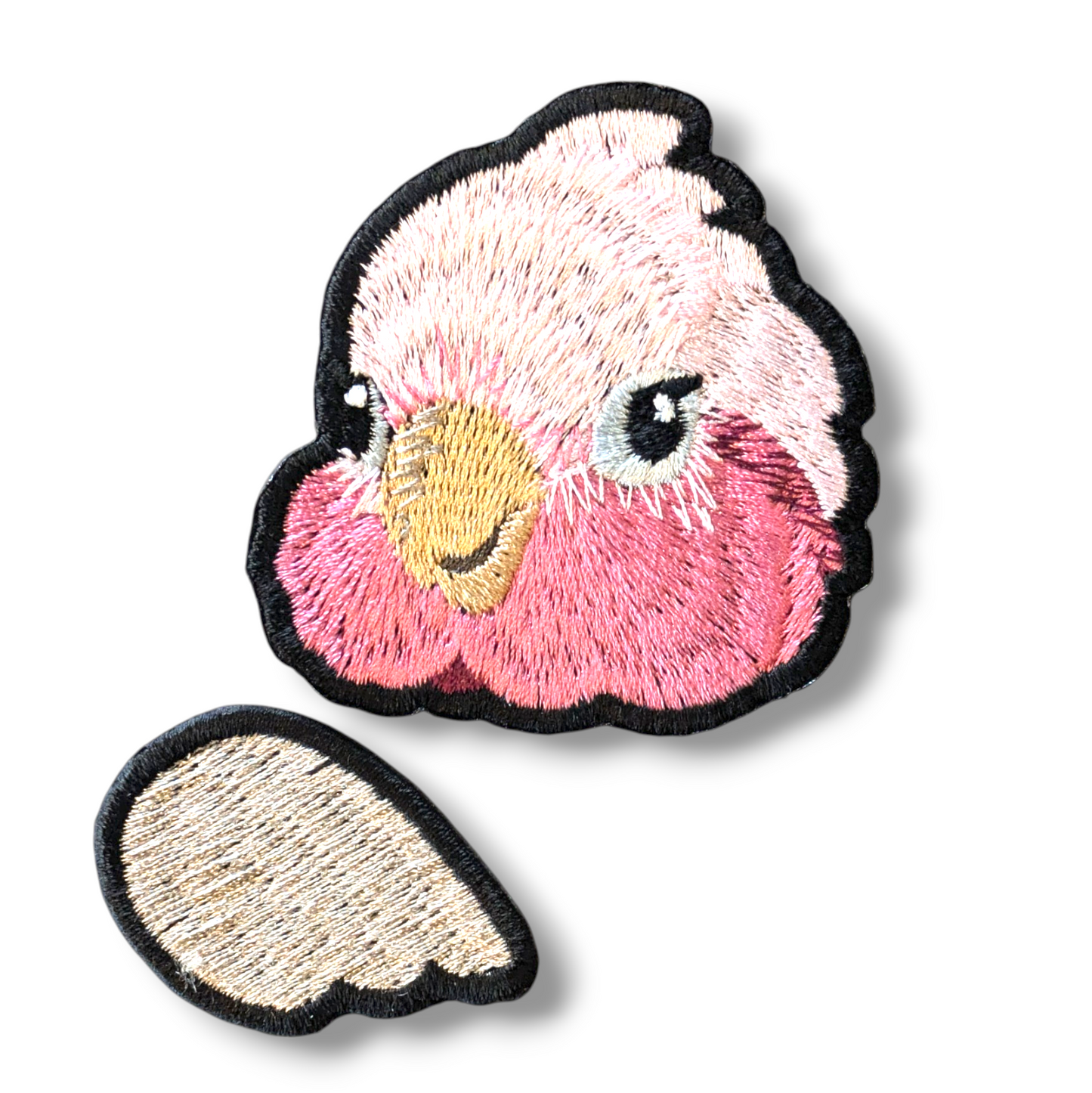 モモイロインコの証明写真刺繍ワッペン