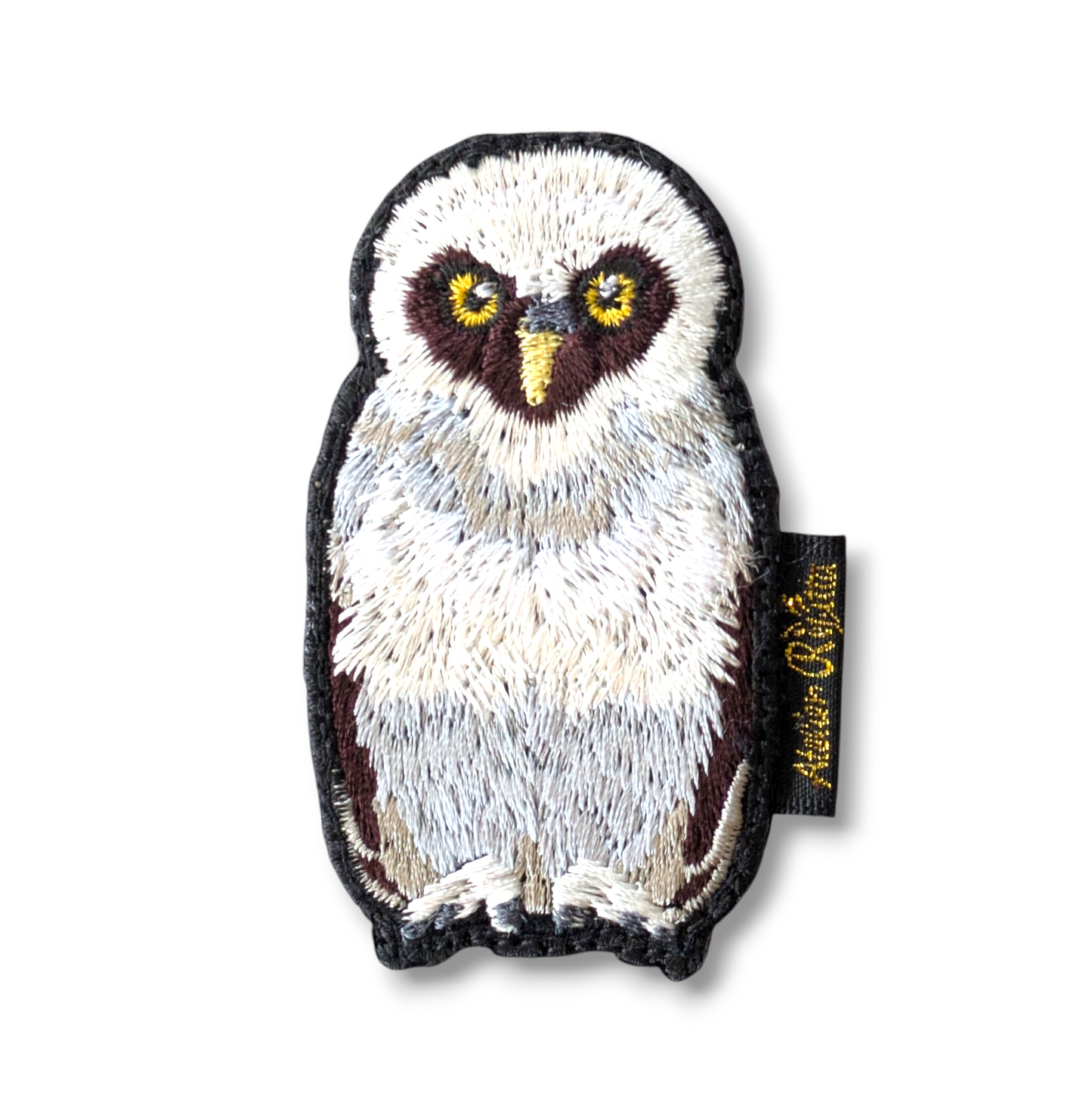 メガネフクロウの刺繍ワッペン